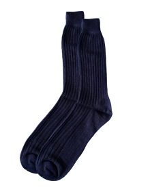 Men pure wool socks plain design Navy